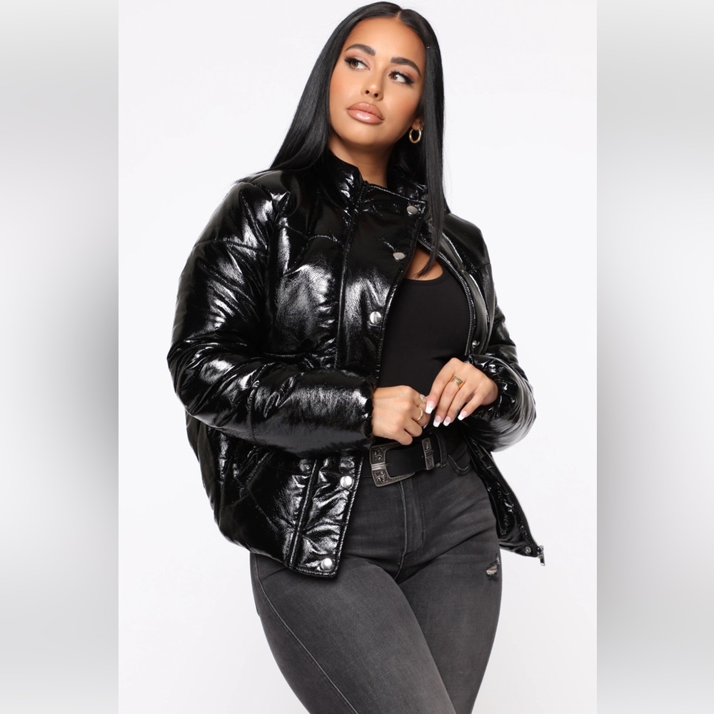 Fashion Nova Desired Puffer Jacket - Black